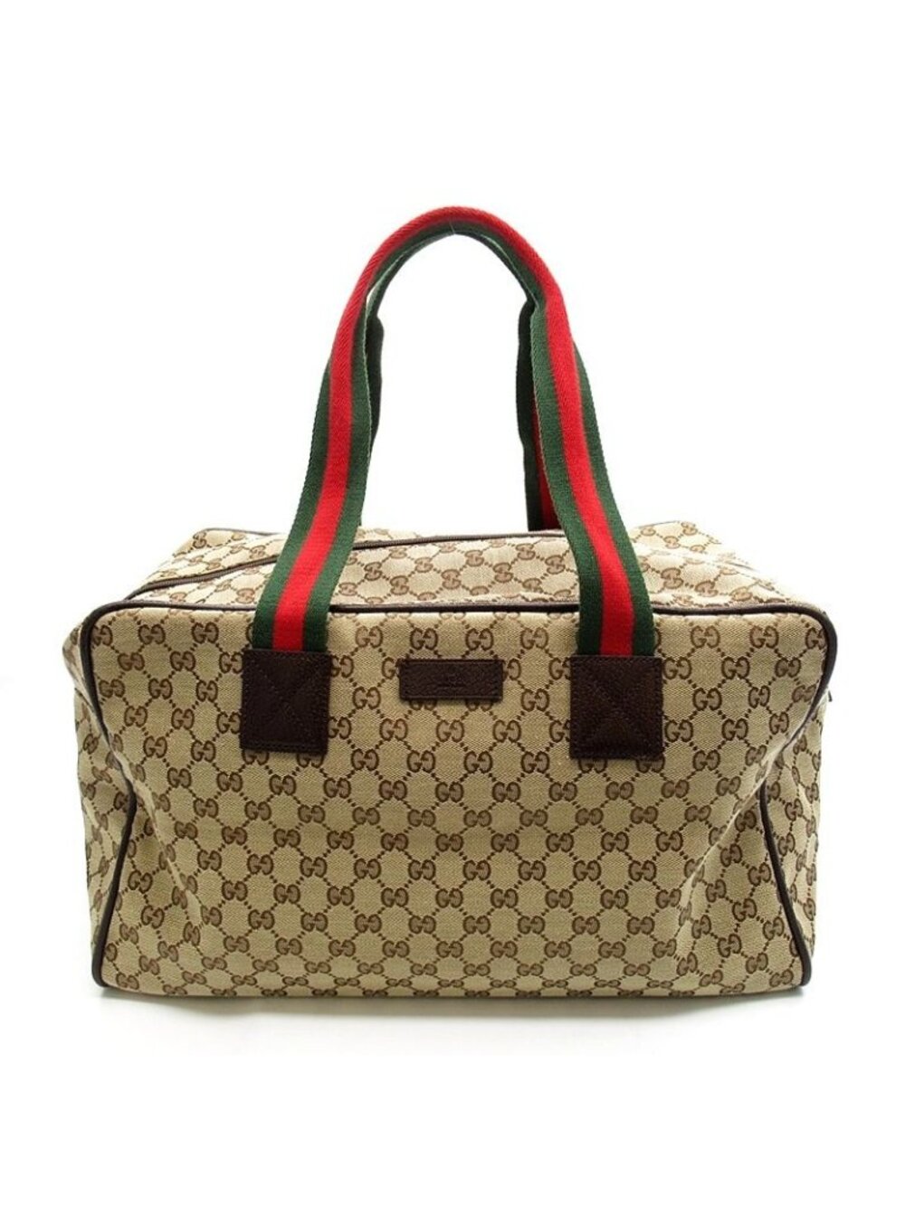 Gucci Sherry Line Boston Bag GG Canvas Leather Beige
